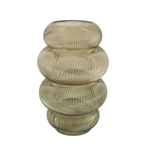 Glas Vase Bubble grau D19cm H30cm