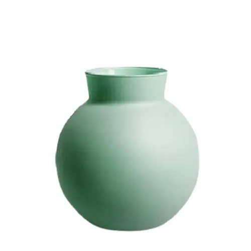 Glas Eco Vase Kragen rund grün D09/17x17cm