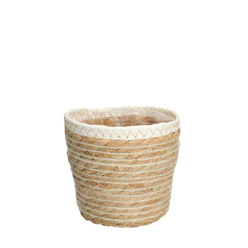 Korb Übertopf Eve weiss D14cm H13cm