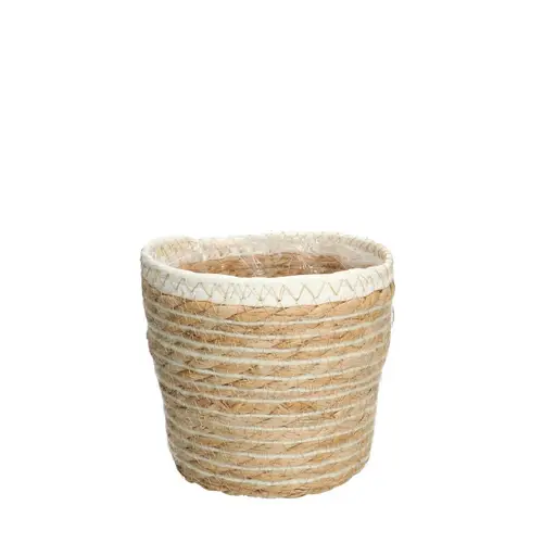 Korb Übertopf Eve weiss D14cm H13cm