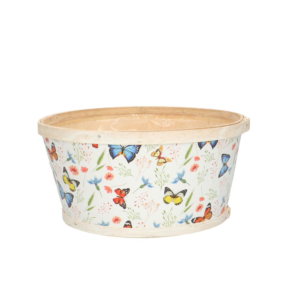 Holz Übertopf Schmetterling D22cm H11cm