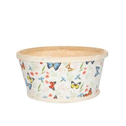 Holz Übertopf Schmetterling D22cm H11cm