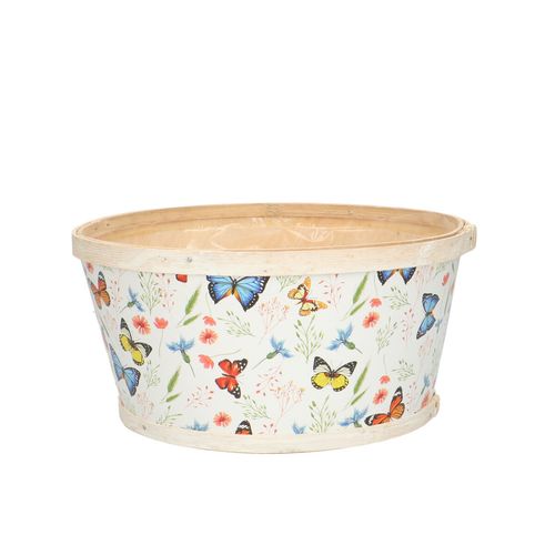Holz Übertopf Schmetterling D22cm H11cm