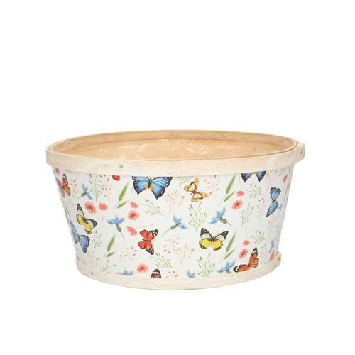 Holz Übertopf Schmetterling D22cm H11cm