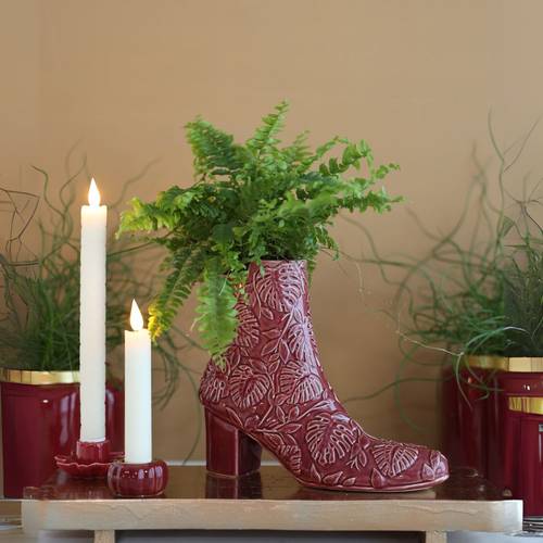 Keramik Vase Bootie rot 22x07x19cm 