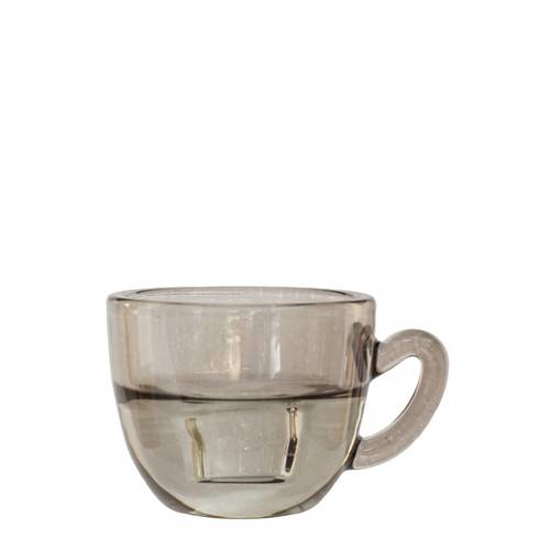 Kerzenständer Coffee auf Glas grau D08x05cm  