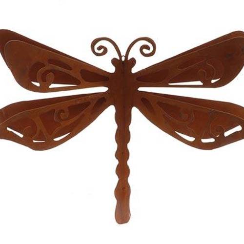 Wandaufhänger Libelle rostig D50cm