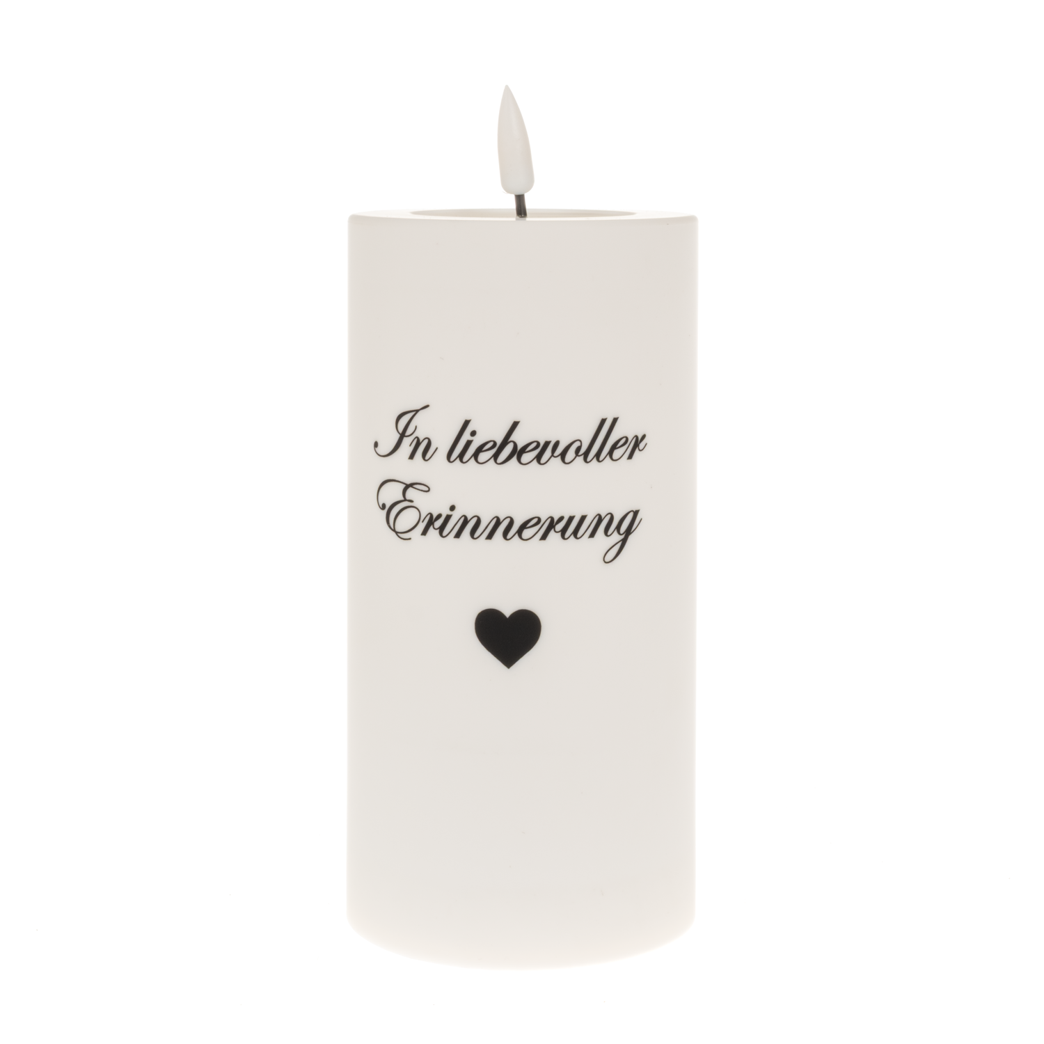 LED Grabkerze liebe Erinnerung D08cm H15cm exkl. Batt.