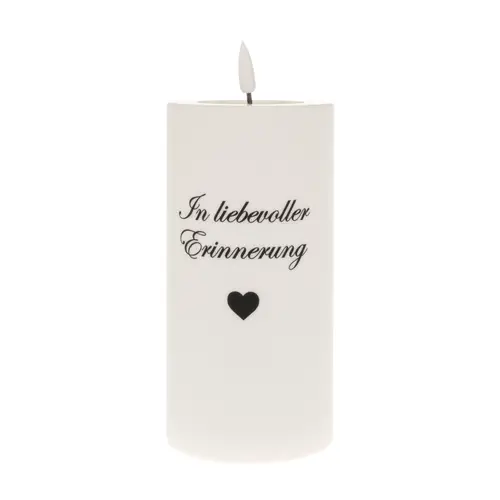 LED Grabkerze liebe Erinnerung D08cm H15cm exkl. Batt.