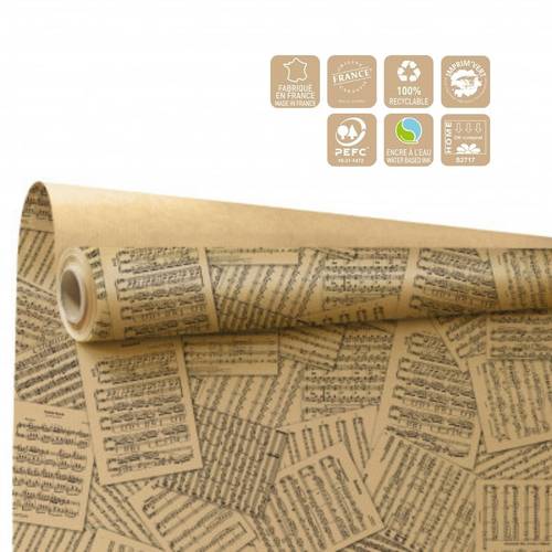 Papier Rolle 80cm Récital natur/schwarz 40m