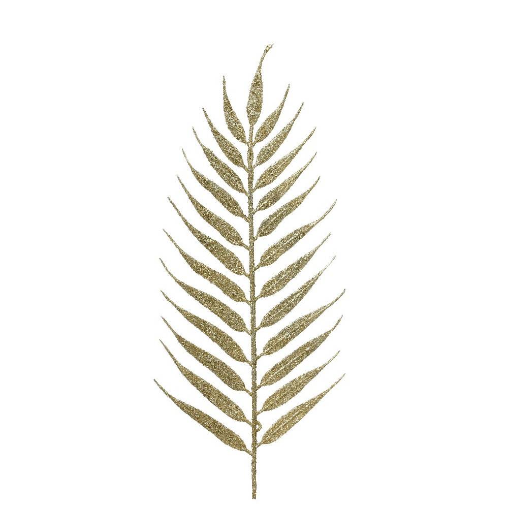 Seiden Blatt Glitzer gold L42cm X4 