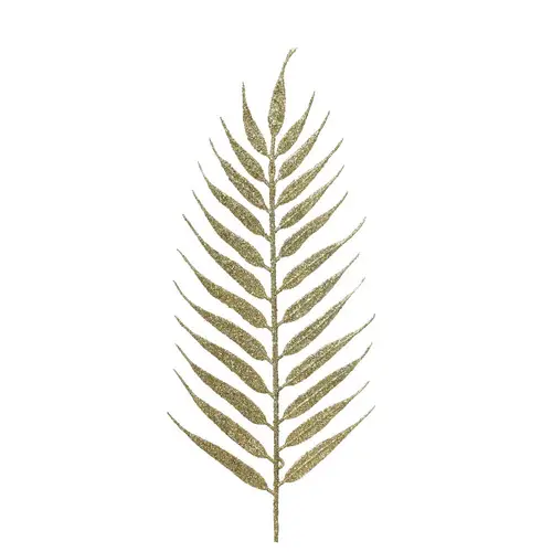 Seiden Blatt Glitzer gold L42cm X4 