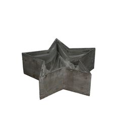 Übertopf Holz Stern grau D30cm H20cm