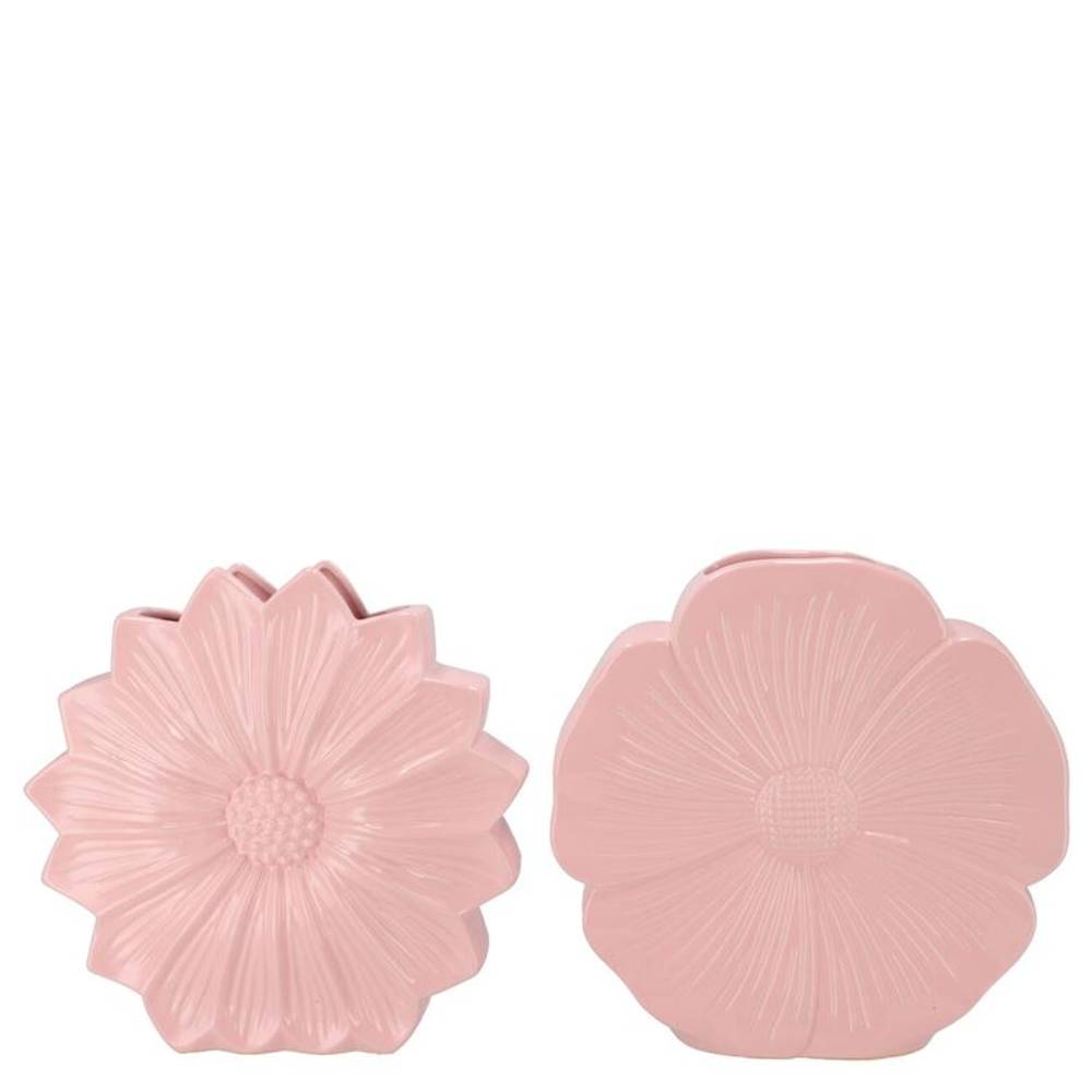 Keramik Vase Daisy Bloom mix rosa 18x06x18cm