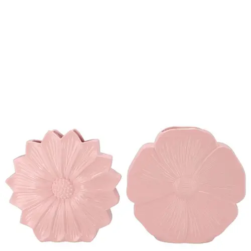 Keramik Vase Daisy Bloom mix rosa 18x06x18cm
