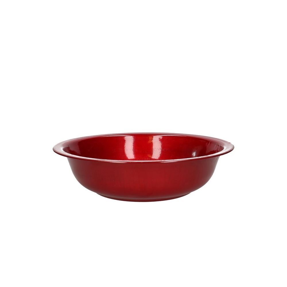 Zink Schale rot rund d30cm h6.5cm