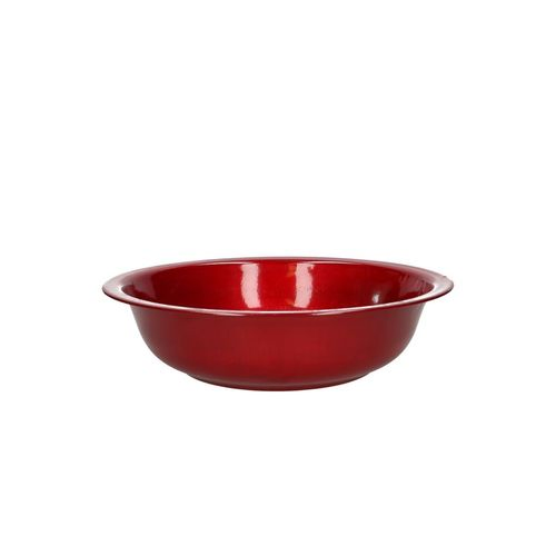 Zink Schale rot rund d30cm h6.5cm