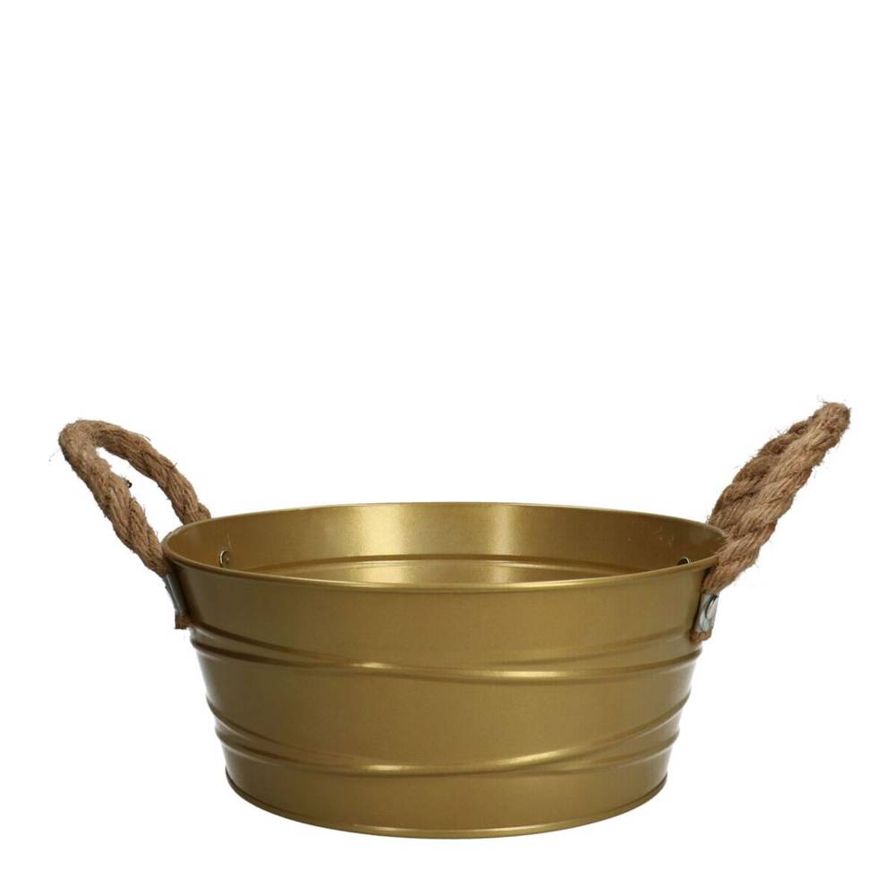 Zink Übertopf Julia gold D22cm H10cm