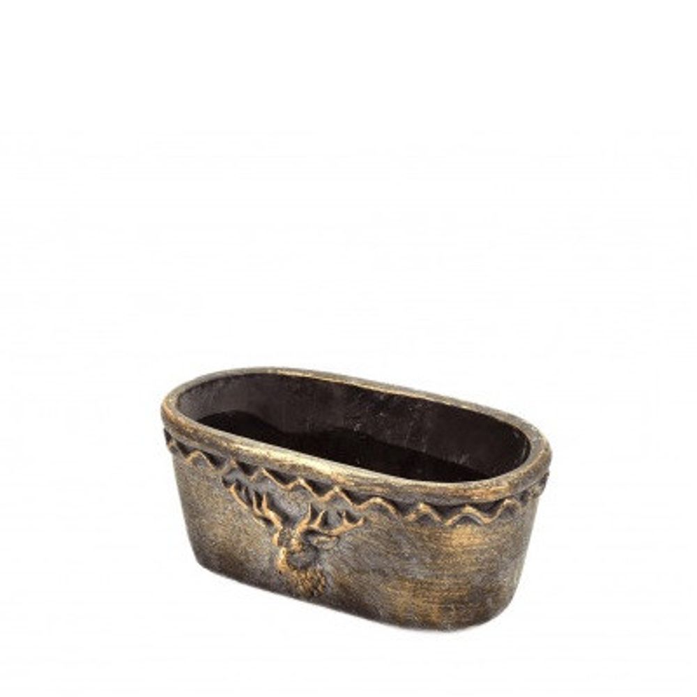 Keramik Rentier schwarz gold 20x12x8.5cm