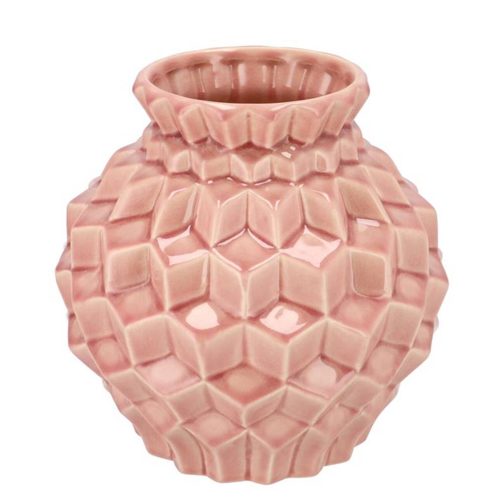 Keramik Vase Gia Structure alt rosa 23x23x23cm