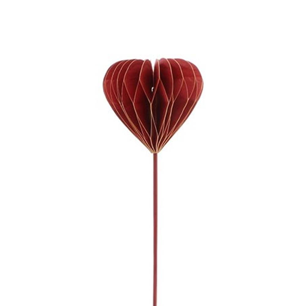 Herz faltbar auf Stab rot D07cm L50cm