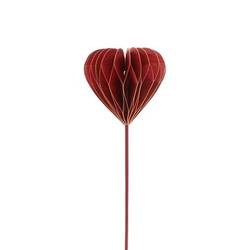 Herz faltbar auf Stab rot D07cm L50cm