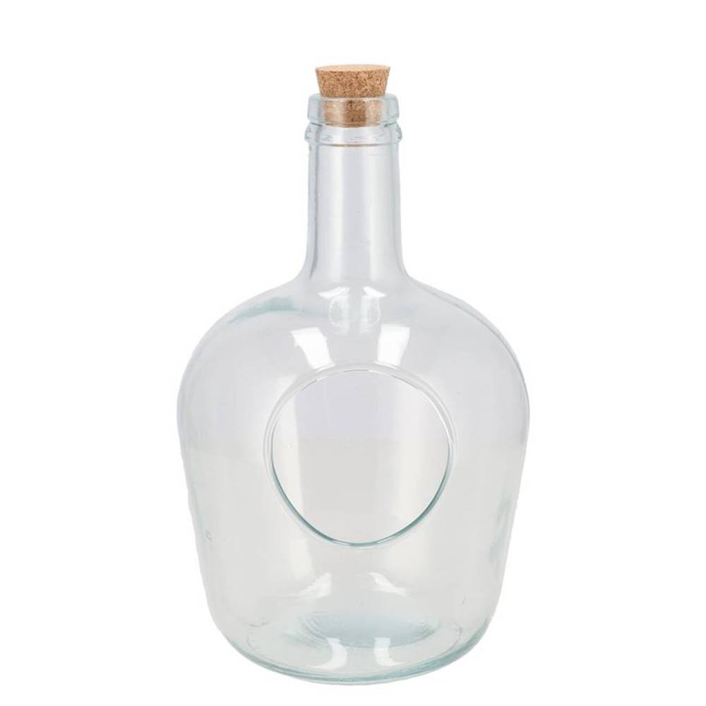 Glas Flasche mit Loch +Kork 30×19 cm