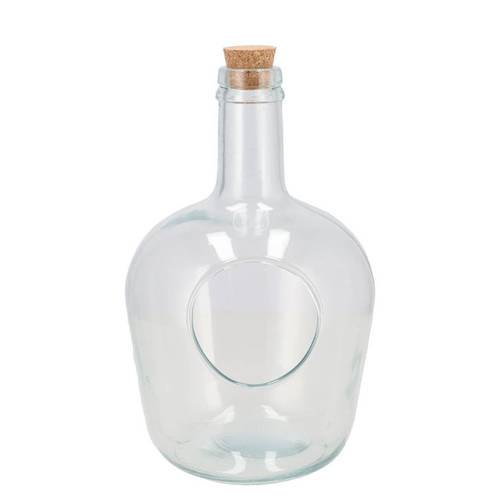 Glas Flasche mit Loch +Kork 30×19 cm