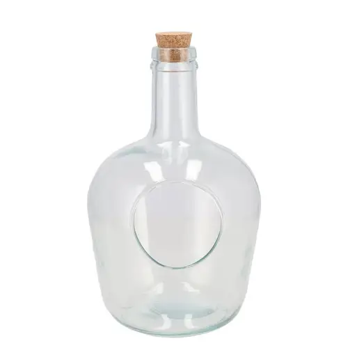 Glas Flasche mit Loch +Kork 30×19 cm