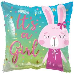 Ballon Eco it's a girl 4Eck rosa D45cm