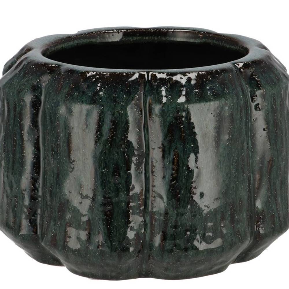 Keramik Übertopf Kiran dunkel grün 23x23x16cm