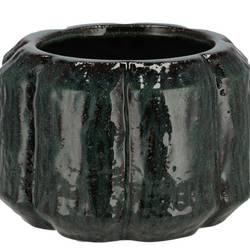 Keramik Übertopf Kiran dunkel grün 23x23x16cm