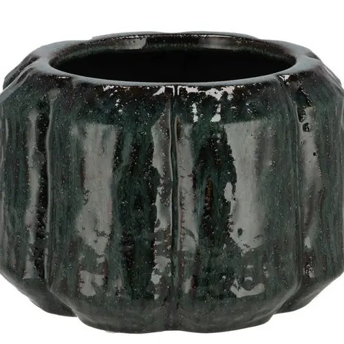 Keramik Übertopf Kiran dunkel grün 23x23x16cm