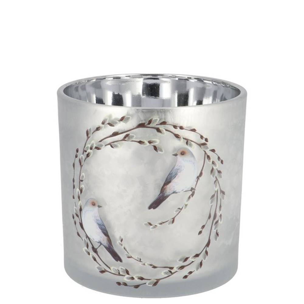 Teelichthalter Ruby Nordic silber 07x08cm