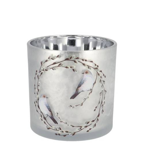 Teelichthalter Ruby Nordic silber 07x08cm