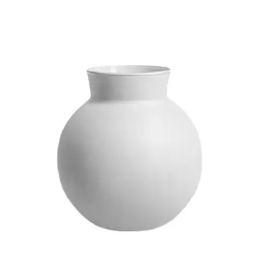 Glas Eco Vase Kragen rund weiss D09/17x17cm