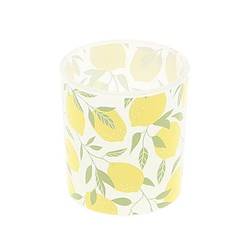 Glas Teelicht Zitrone gelb D07.5cm H08cm