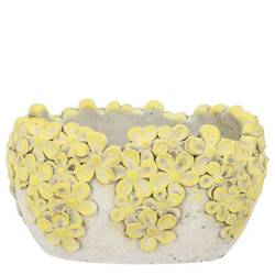Beton Schale Dante Bloom gelb 20x12x11cm