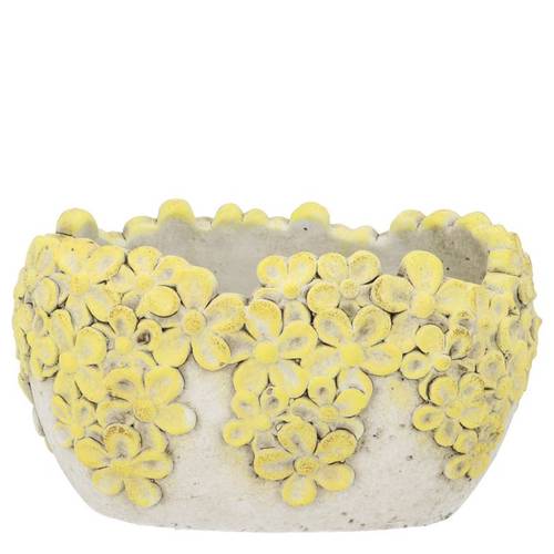 Beton Schale Dante Bloom gelb 20x12x11cm