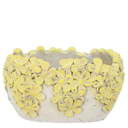 Beton Schale Dante Bloom gelb 20x12x11cm
