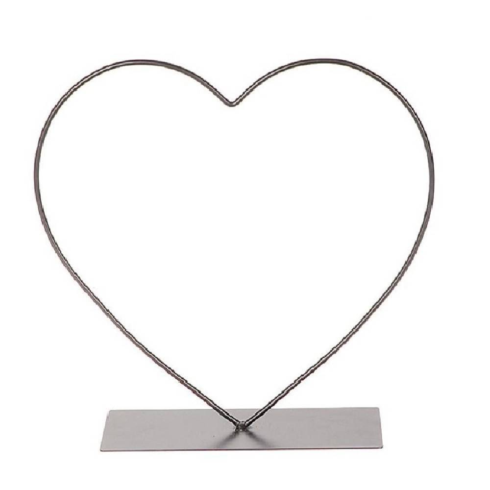 Metall Herz/Fuß schwarz 59x10x58cm