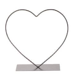 Metall Herz/Fuß schwarz 59x10x58cm