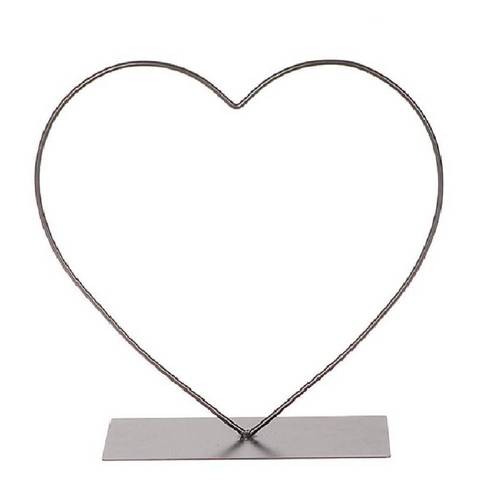 Metall Herz/Fuß schwarz 59x10x58cm