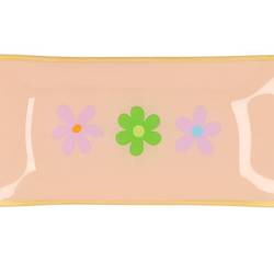 Teller Rechteck Blumen 20x10x02cm