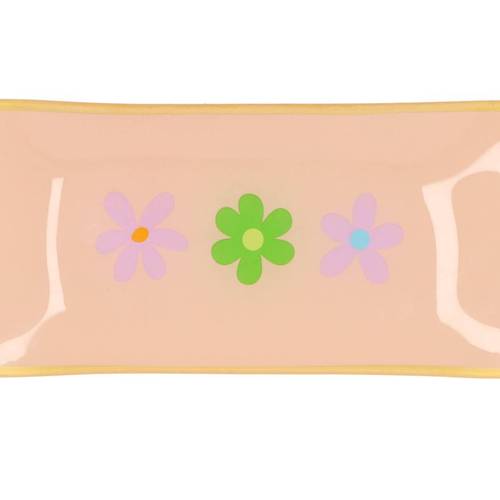 Teller Rechteck Blumen 20x10x02cm