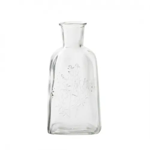 Glas Flasche Blume D03/09cm H19cm
