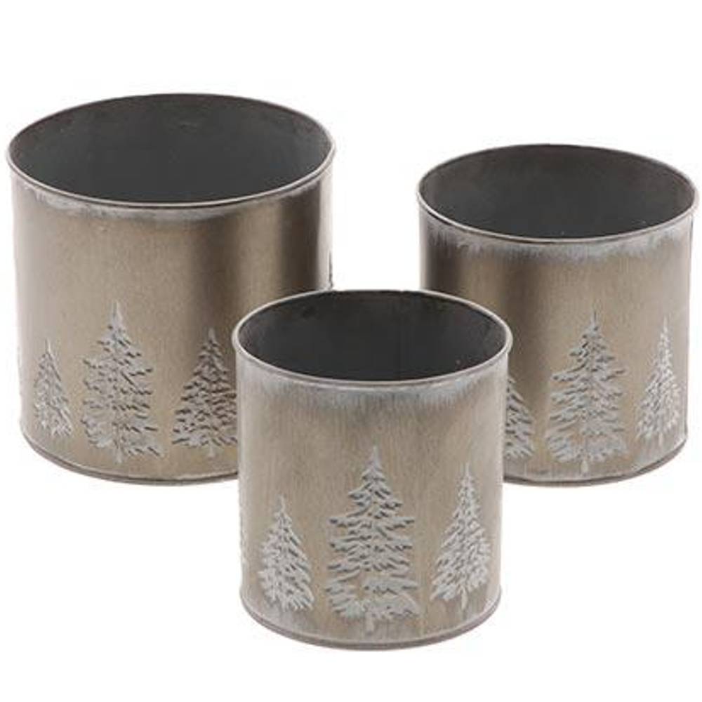 Metall Übertopf schwarz S/3 D10.5/12/14cm