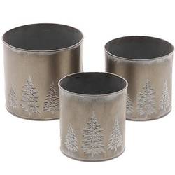 Metall Übertopf schwarz S/3 D10.5/12/14cm