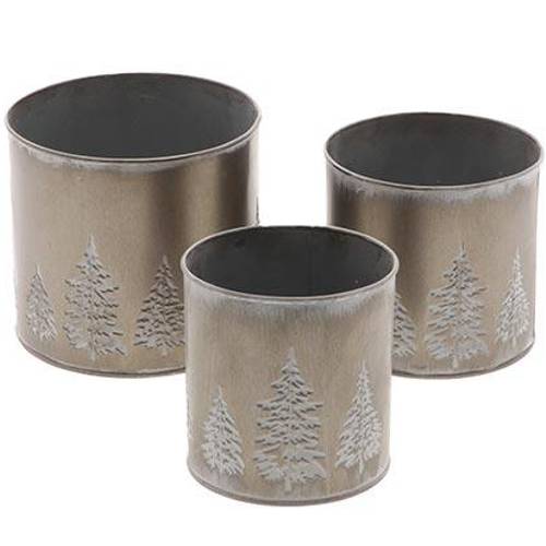 Metall Übertopf schwarz S/3 D10.5/12/14cm