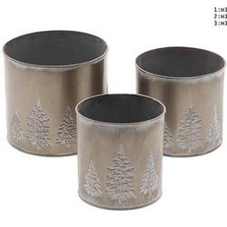 Metall Übertopf schwarz S/3 D10.5/12/14cm